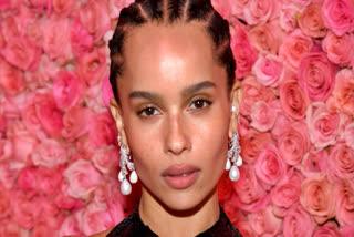 Zoe Kravitz wearing earrings laced with lab-grown diamonds