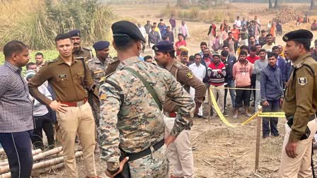 Police investigate murder of police station watchman in Gopalganj Bihar. The victim's blood was "offered" at the nearby Kali temple