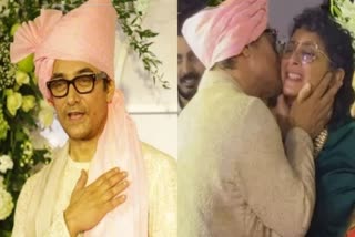 Aamir khan kisses his ex wife Kiron Rao