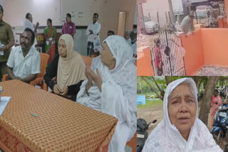 elderly woman complains to SP office against son disturbing property in Tiruvarur