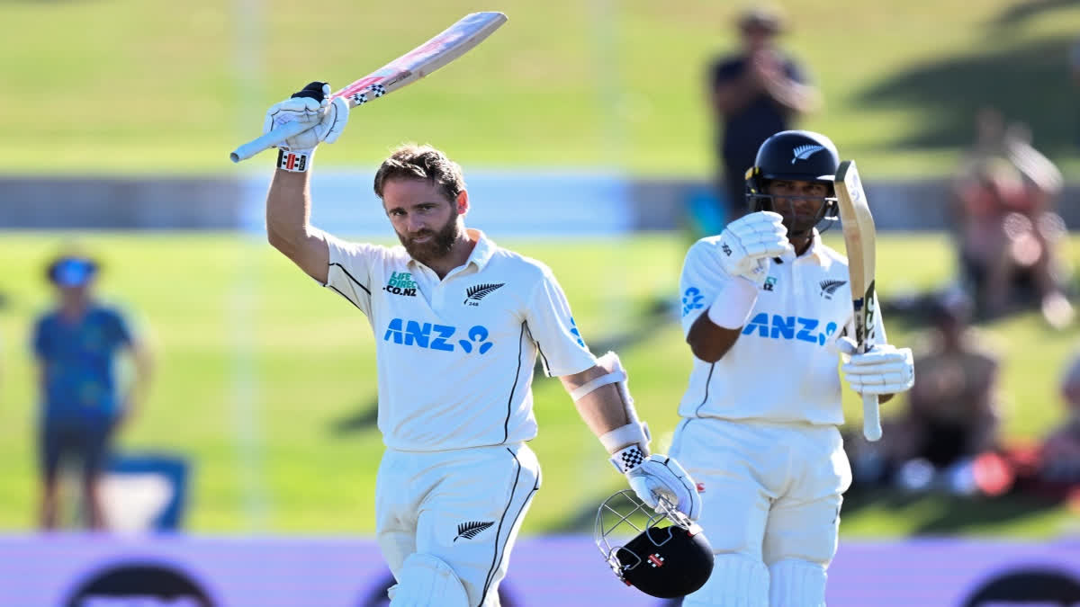 Kane Williamson and Rachin Ravindra played a knock unbeaten 112 and 118 respectively before the conclusion of the play.