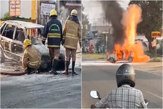 car-suddenly-burst-into-flames-on-chennimalai-road