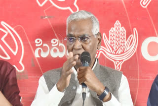 CPI secretary D Raja speaking at a press conference in Hyderabad on Sunday (Source ETV Bharat)