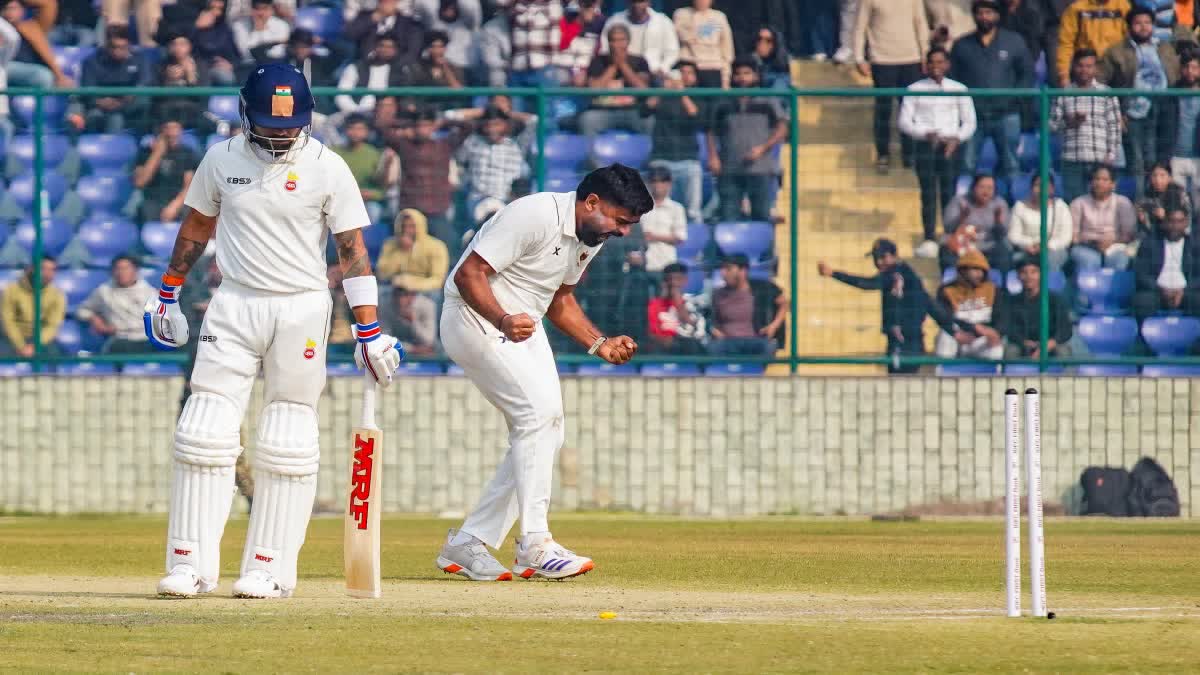 VIRAT KOHLI RANJI MATCH  HIMANSHU SANGWAN KOHLI WICKET  RANJI TROPHY  ವಿರಾಟ್​ ಕೊಹ್ಲಿ ರಣಜಿ ಟ್ರೋಫಿ