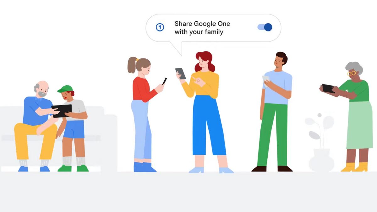 You can share Google One with your family