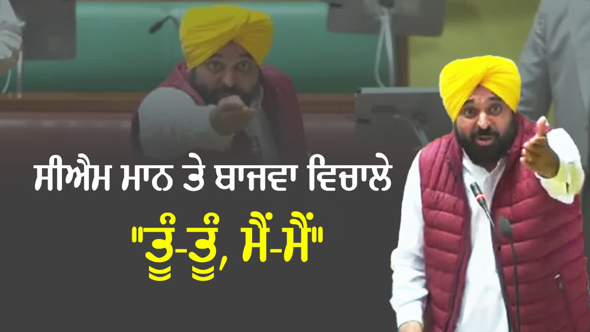 CM Mann And Bajwa In Punjab Vidhan Sabha