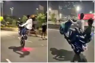 Youth Held Bike Stunts In Hi-Tech City