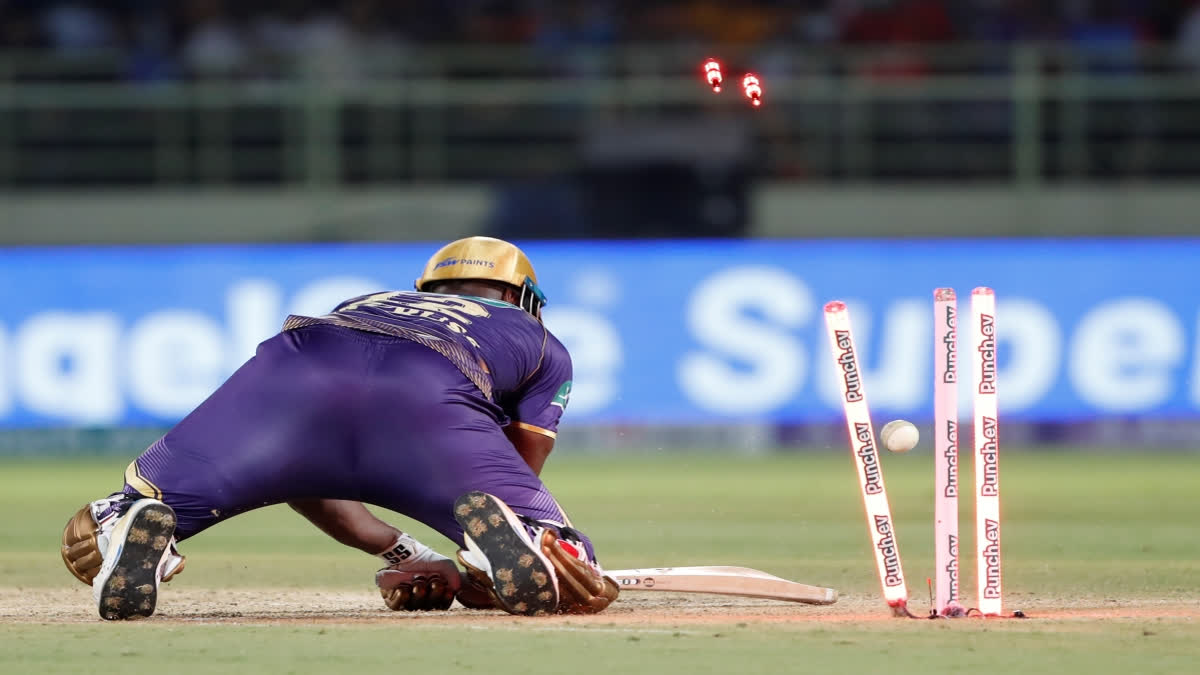 Ishant Sharma dismissed Andre Russell with a terrific yorker.