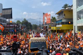 K SURENDRAN WILL FILE NOMINATION  K SURENDRAN ROAD SHOW IN WAYANAD  SMRITI IRANI ROAD SHOW