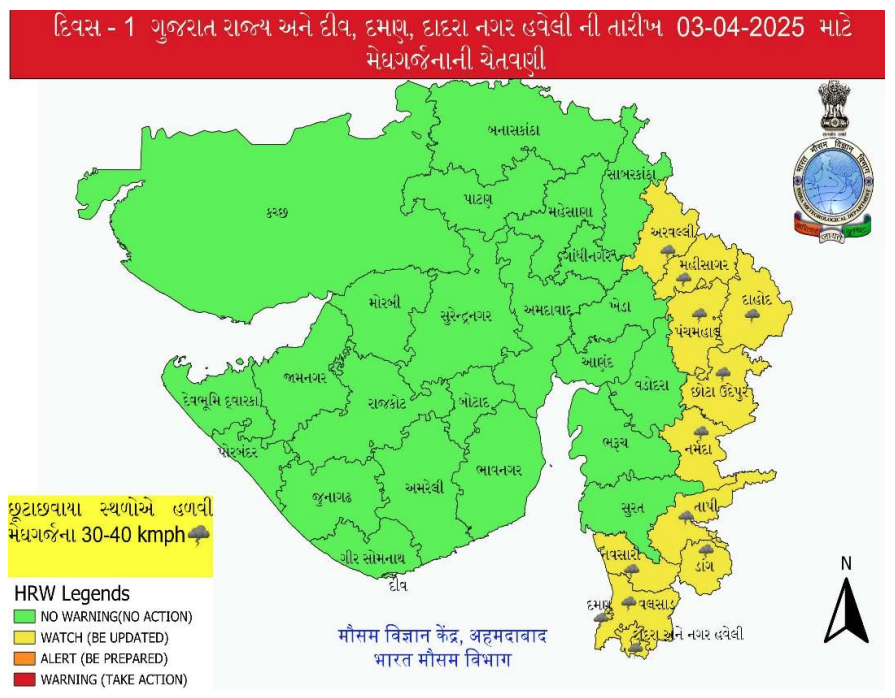 વરસાદની સંભાવના