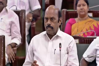 சட்டப்பேரவையில் அமைச்சர் எ.வ.வேலு பேசியபோது எடுத்த படம்