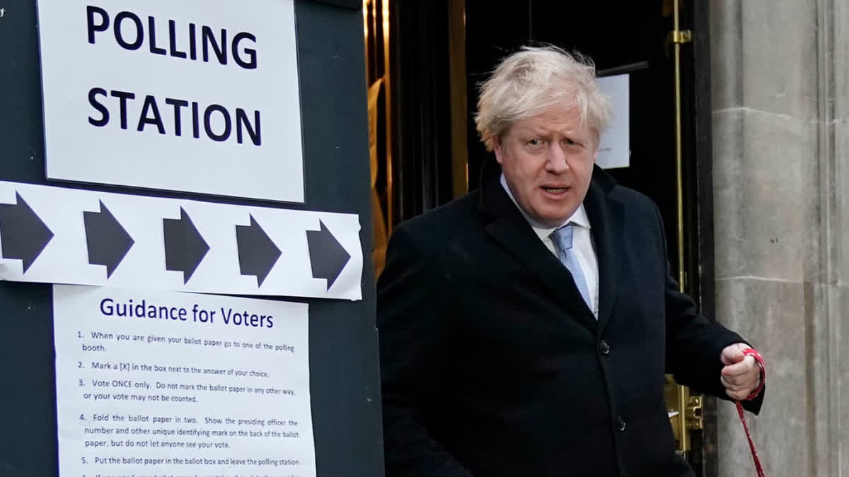 Former British Prime Minister Boris Johnson arrived to vote without photo ID,