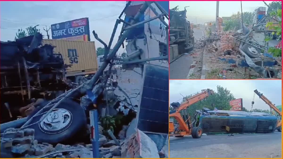 6 people have been injured due to a Volvo bus overturning in Roorkee