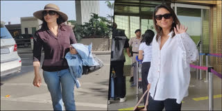 On Saturday, Kareena Kapoor and Preity Zinta were spotted at the Mumbai airport separately, both exuding graceful allure.
