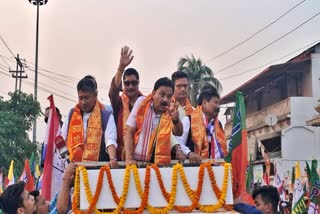 minister atul borah Ranjeet Kumar Dass and pijush hazarika take part in road show in barpeta
