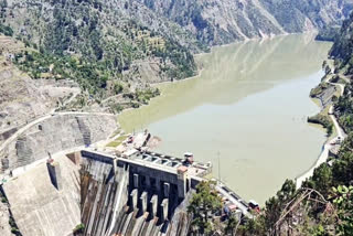 A view of the Baglihar Hydroelectric Power Project built on the Chenab River