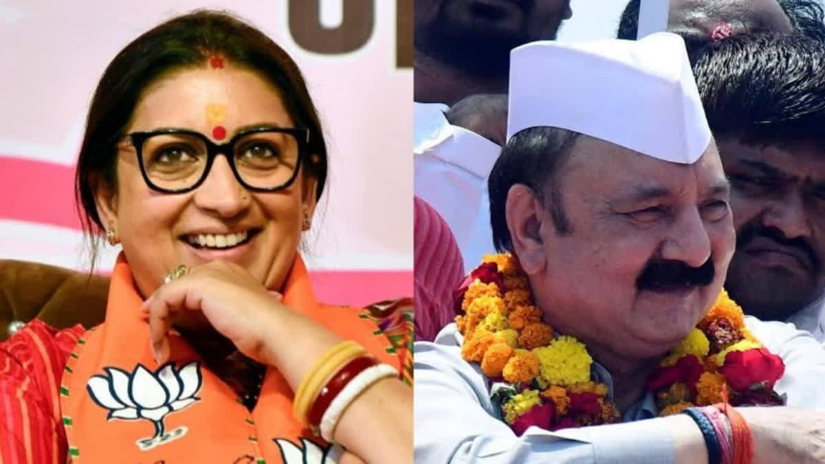 Smriti Irani Trailing in Amethi  Rajeev Chandrasekhar leads in Thiruvananthapuram