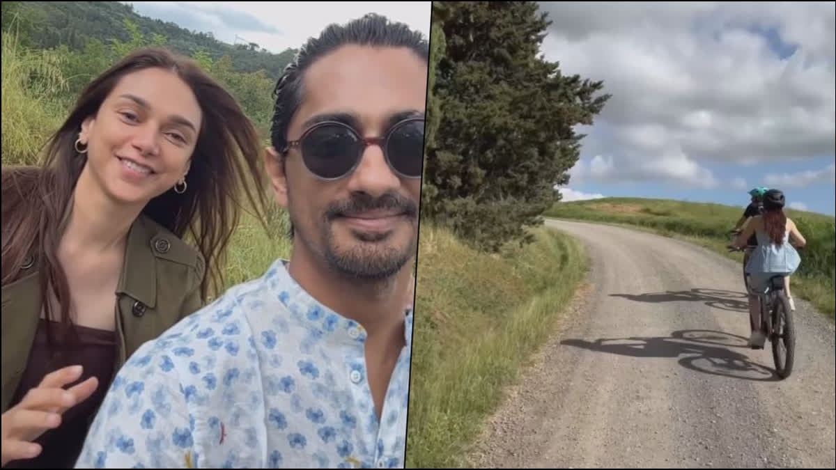 Siddharth and Aditi Rao Hydari Enjoy '10 Km' Bike Ride in Tuscany - Watch