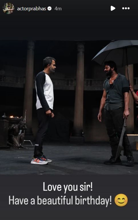 Prabhas Extends 'a Beautiful Birthday' Wish to Prashanth Neel with Picture from Salaar Set