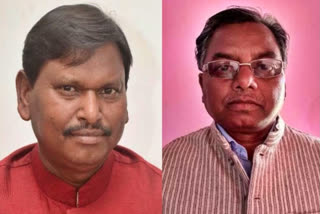 (Left) Union Minister Arjun Munda and (Right) Congress candidate Kali Charan Munda