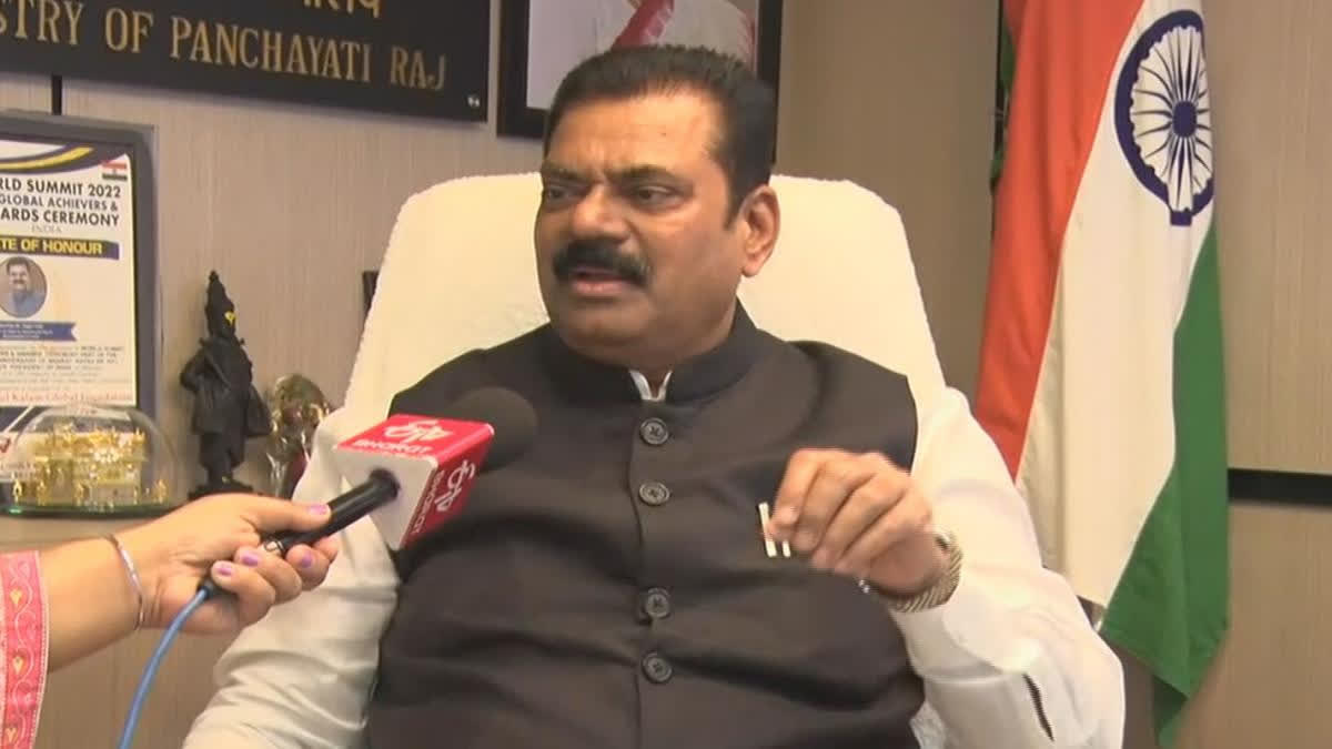 Union Minister of State for Panchayati Raj, Kapil Moreshwar Patil on Tuesday said that the Nationalist Congress Party (NCP) is broken and Bhartiya Janata Paty has no hand in it. In an exclusive interview with ETV Bharat, Patil said 'NCP is breaking due to its internal problems and the allegations that are made that BJP has any hand in it are baseless.'