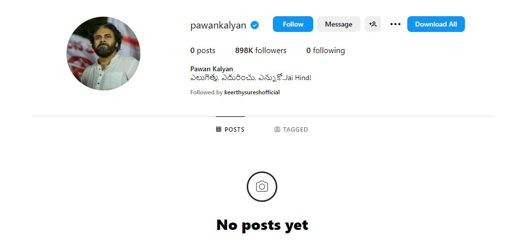 Pawan Kalyan joins Instagram