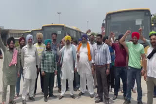 After the closure of city bus (BRTS), transport workers landed on the bus roads, requested help from the government.