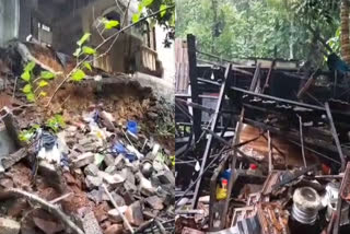 heavy rain in kottayam  house collapsed  kottayam house collapsed  rain in kottayam  kottayam weather  kottayam rain  rain  മഴ  മഴ നാശനഷ്‌ടങ്ങൾ  വീട് ഇടിഞ്ഞുവീണു  വീട് തകർന്നുവീണു  പൂഞ്ഞാർ  പൂഞ്ഞാര്‍ തെക്കേക്കര  വെച്ചൂർ ഇടയാഴത്ത്  വെച്ചൂർ  കോട്ടയം മഴ  കോട്ടയത്ത് കനത്ത മഴ