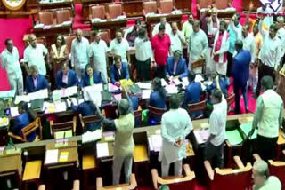 Karnataka assembly: BJP protests over 'failure' of Congress govt to fulfill poll promises