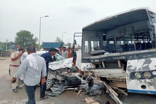 Roadways Bus Collided with Car