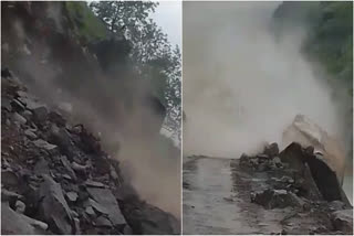 Massive landslide in Pithoragarh  landslide  landslide UTTARAKHAND  23 roads closed in UTTARAKHAND  പിത്തോരഗഡ് ജില്ലയിൽ മണ്ണിടിച്ചിൽ  ഉത്തരാഖണ്ഡ് മണ്ണിടിച്ചിൽ  മണ്ണിടിച്ചിൽ  മണ്ണിടിച്ചിൽ വീഡിയോ  ദുരന്തനിവാരണ വകുപ്പ്