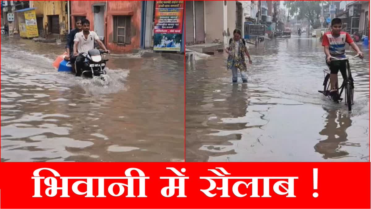 Heavy rain in Bhiwani of Haryana water entered shops and houses