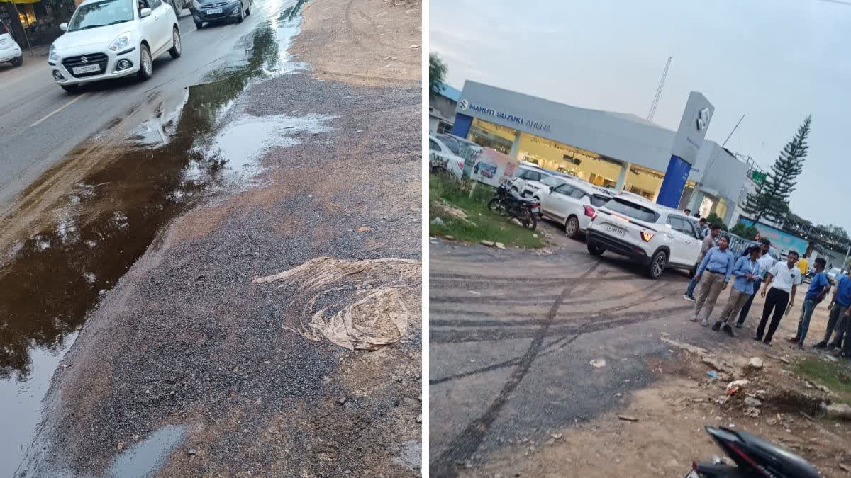 Oil spilled on national highway i