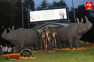 The process of collecting DNA samples from the rhinoceros has begun in Kaziranga