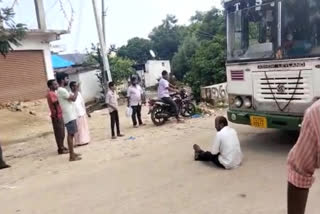 A Man Protest Video in Sangareddy