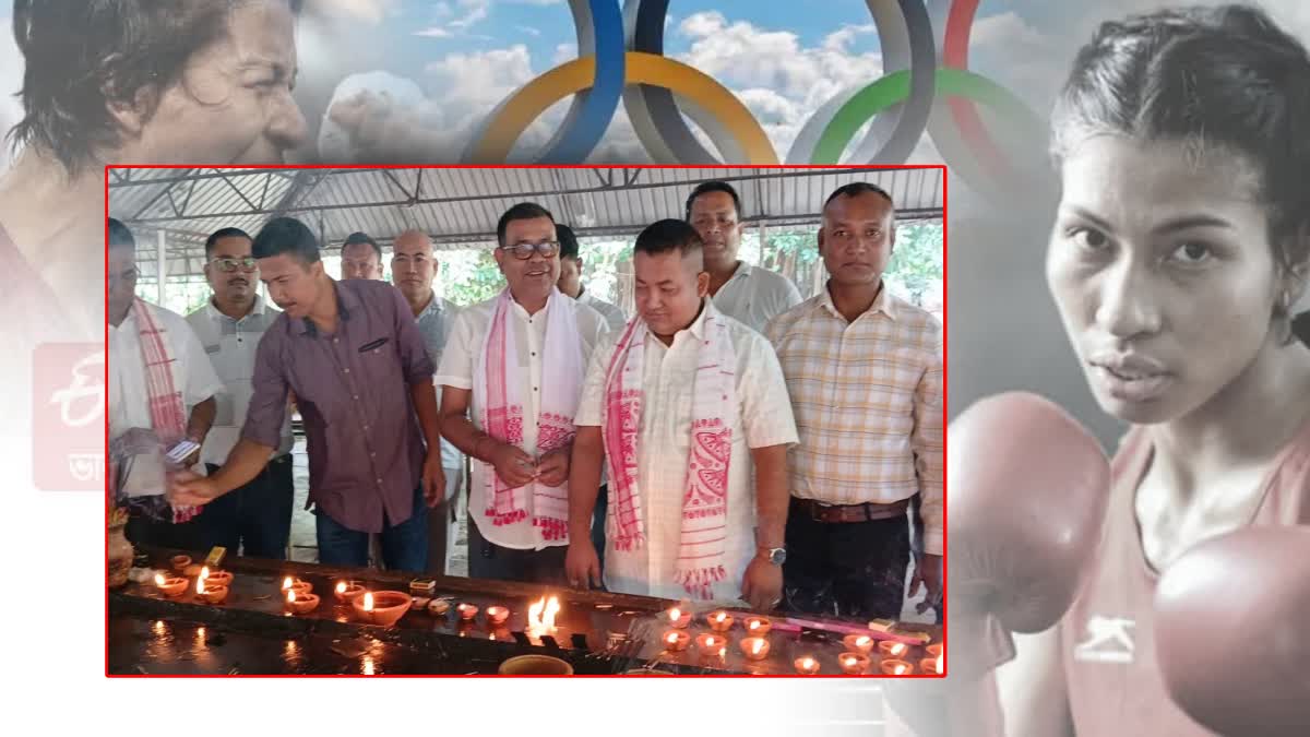 Chutia Yuv Sanmilan seek blessings at Deopani Durga Temple for gold medal winning of lovlina borgohain in paris olympics 2024