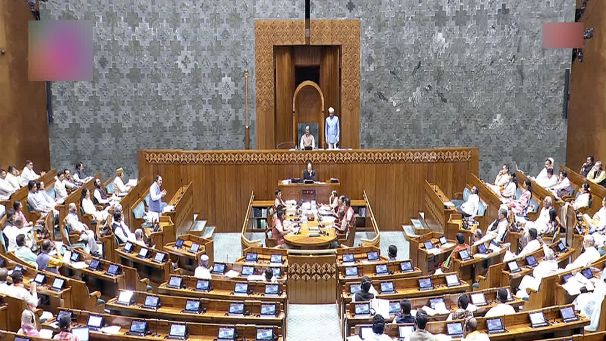 A visual of Lok Sabha during the ongoing Monsoon Session of Parliament