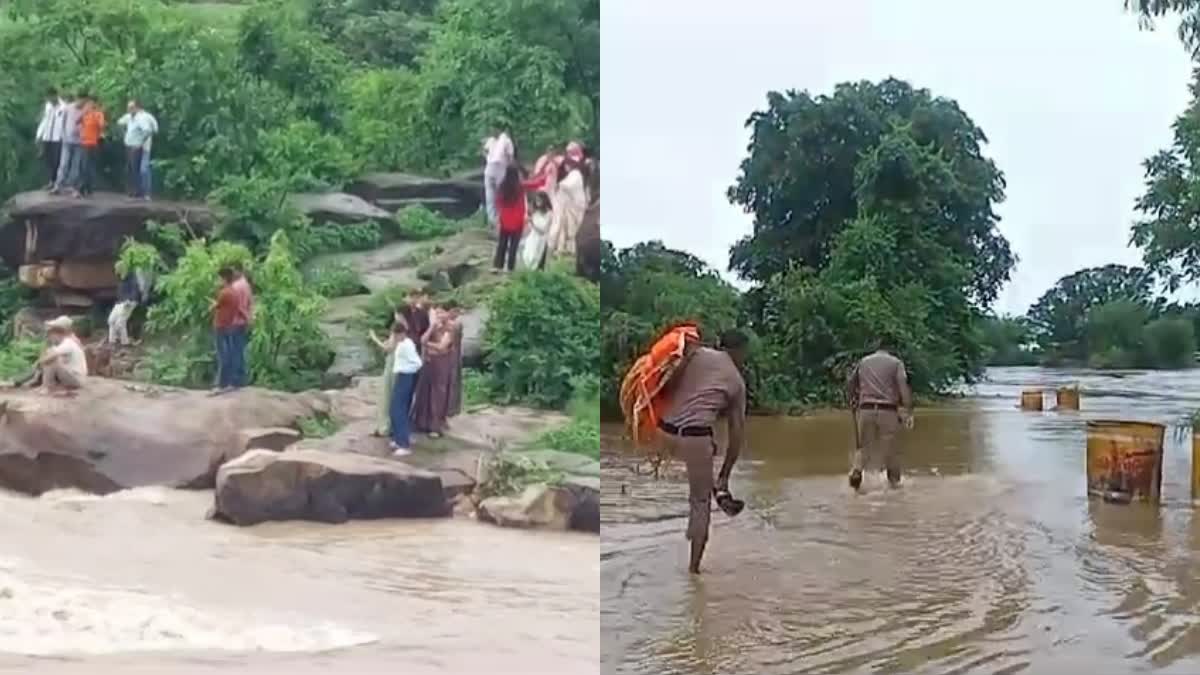 PANNA RIVERS DRAINS IN SPATE