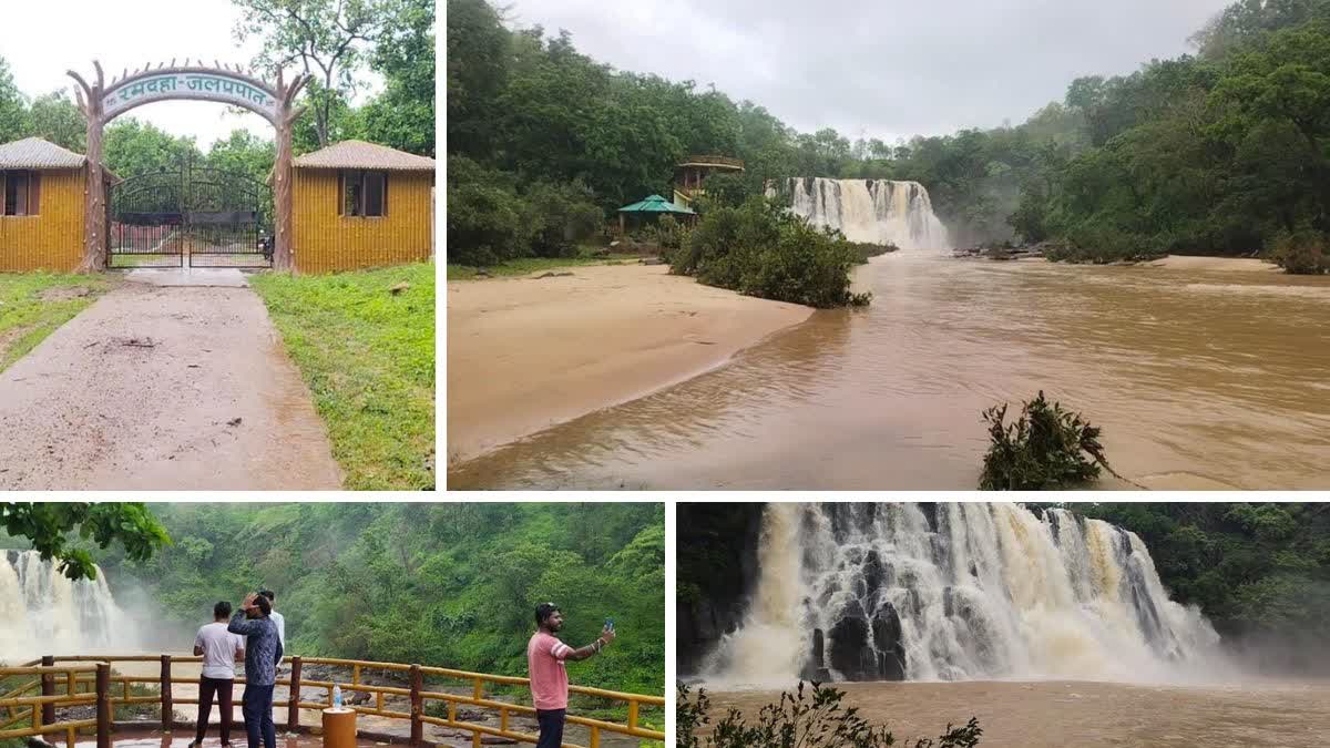 Ramdaha Waterfall became beautiful during monsoon