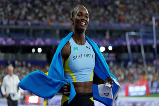 Sprinter Julien Alfred scripted a history as she became the first-ever athlete to clinch a medal in Olympics for Saint Lucia. She seemed invincible in the 100-meter race as she touched finishing line in just 10.72 seconds.