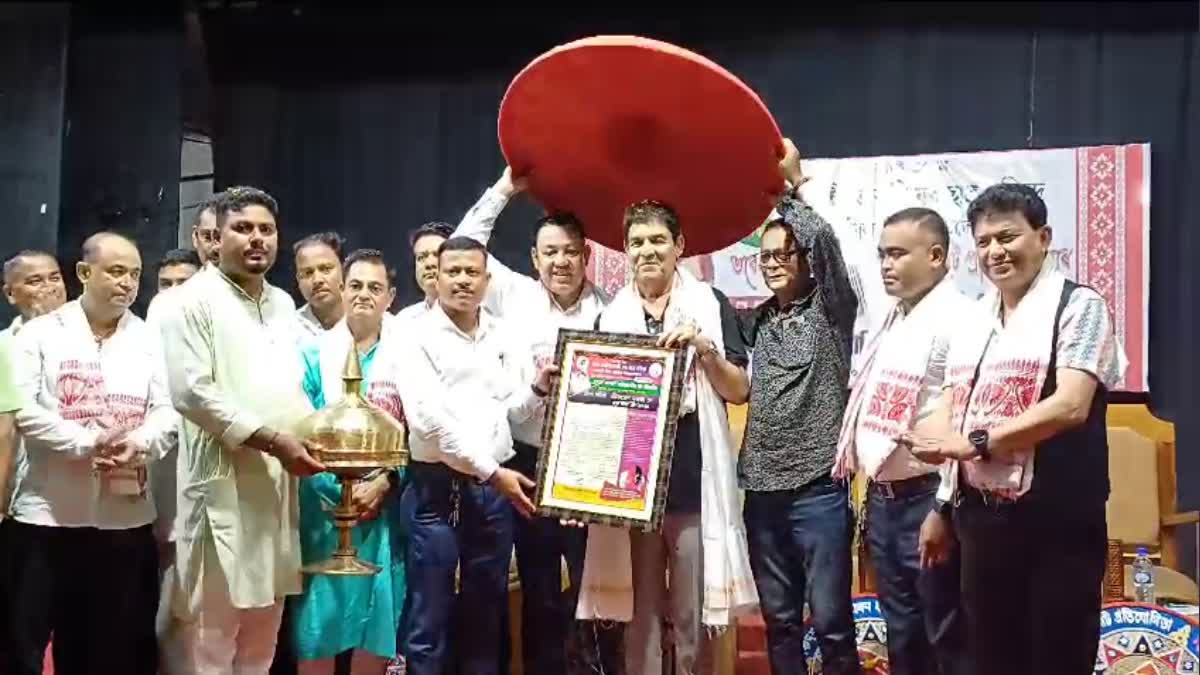 Actor Bhabesh Baruah received Bhaben Baruah Award 2023 by AJYCP in Nalbari