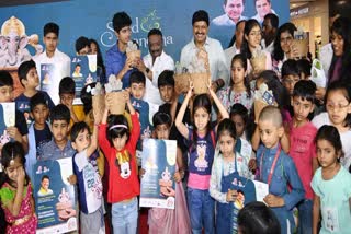 MP Santhosh Kumar Distributes Seed Ganesh Idols in hyderabad