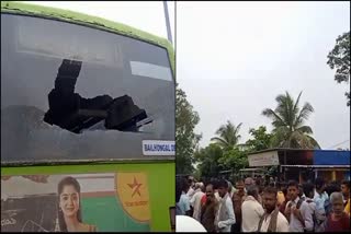 stone felted on KSRTC bus