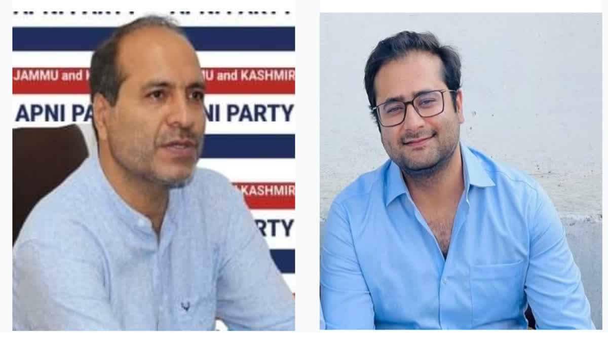 (L to R) Apni Party candidate from Srinagar's Lal Chowk, Ashraf Mir and PDP candidate Zuhaib Mir