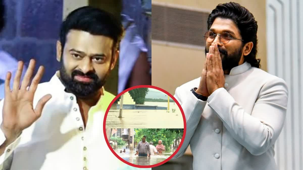 Prabhas and Allu Arjun Extend Generous Support for Telangana And Andhra Pradesh Flood Relief donates crores