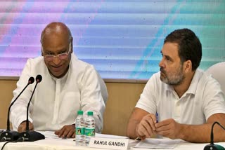 RAHUL GANDHI AND MALLIKARJUN KHARGE  CONGRESS AGAINST BJP  AICC AGAINST BJP DIVISIVE POLITICS  75 NEWLY APPOINTED AICC SECRETARIES