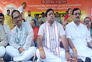 Sukanta Majumdar at BJP Dharna