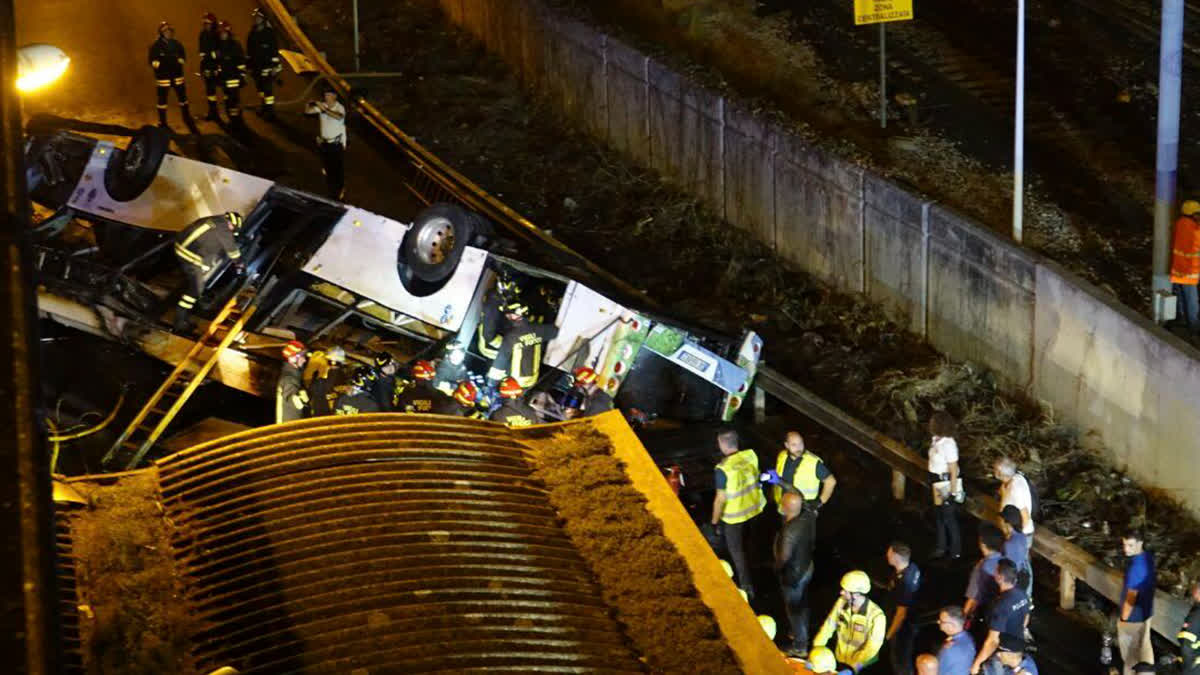 ਹਾਦਸਾਗ੍ਰਸਤ ਬੱਸ Italy Bus Crash