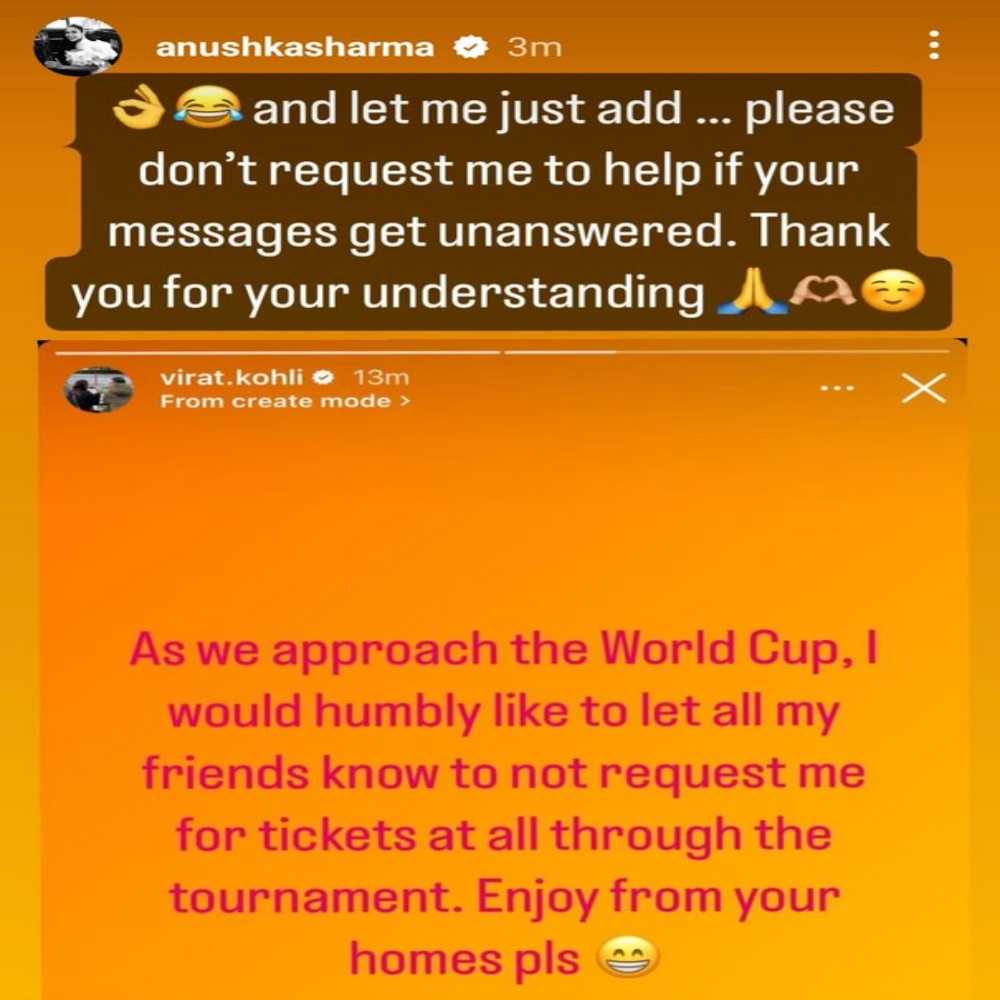 Indian star batter and former Indian captain Virat Kohli made a humble request to his fans and friends ahead of the much anticipated ICC Cricket World Cup 2023.