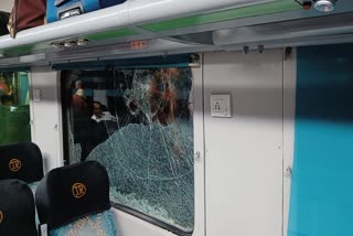 AC coach of Intercity Express damaged in stone pelting